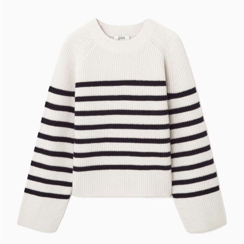 COS Striped Wool Sweater - Black and White